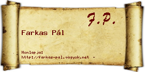 Farkas Pál névjegykártya